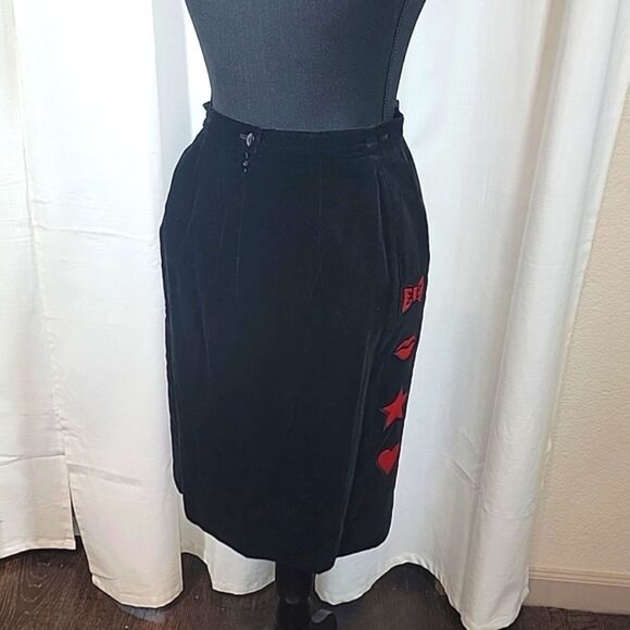 ESCADA by Magaretha Ley Vintage Black Velvet Pencil Skirt - Picture 6 of 15